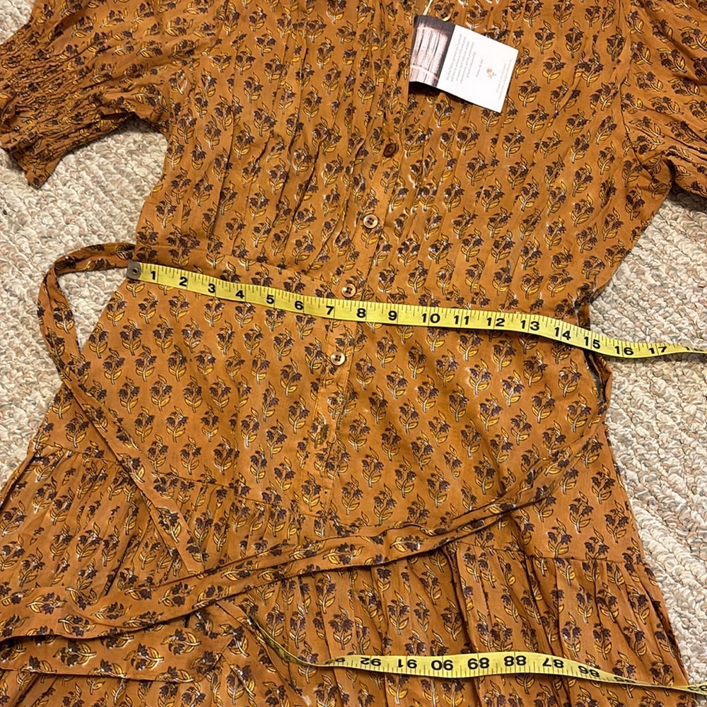 NWT Daughters of India prairie dress is autumn block print size small - Picture 10 of 14